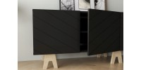 TV Console 72"L 119274 (Black and Russian Birch Plywood)